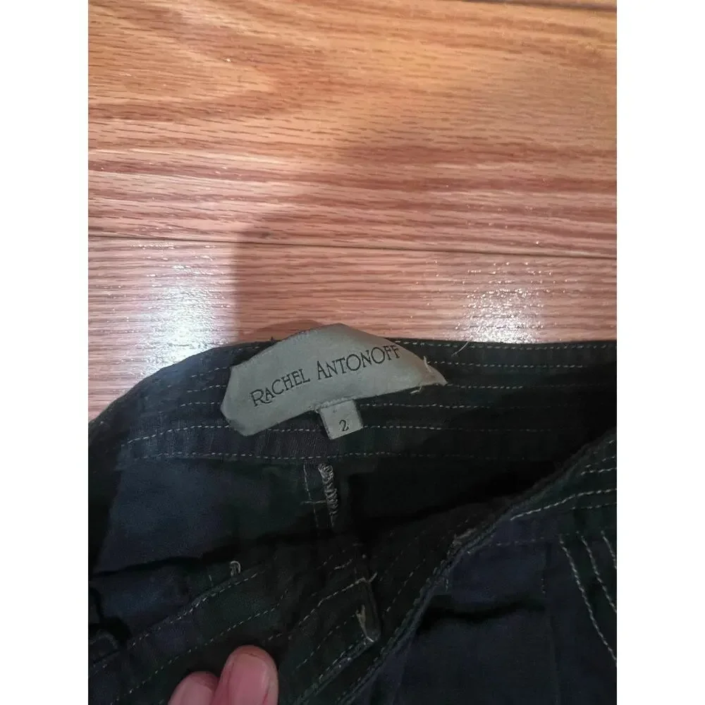 100% Linen Pants Rachel Antonoff Dark Green 2 - Part of a Set (Sold Separately) - Picture 5 of 8